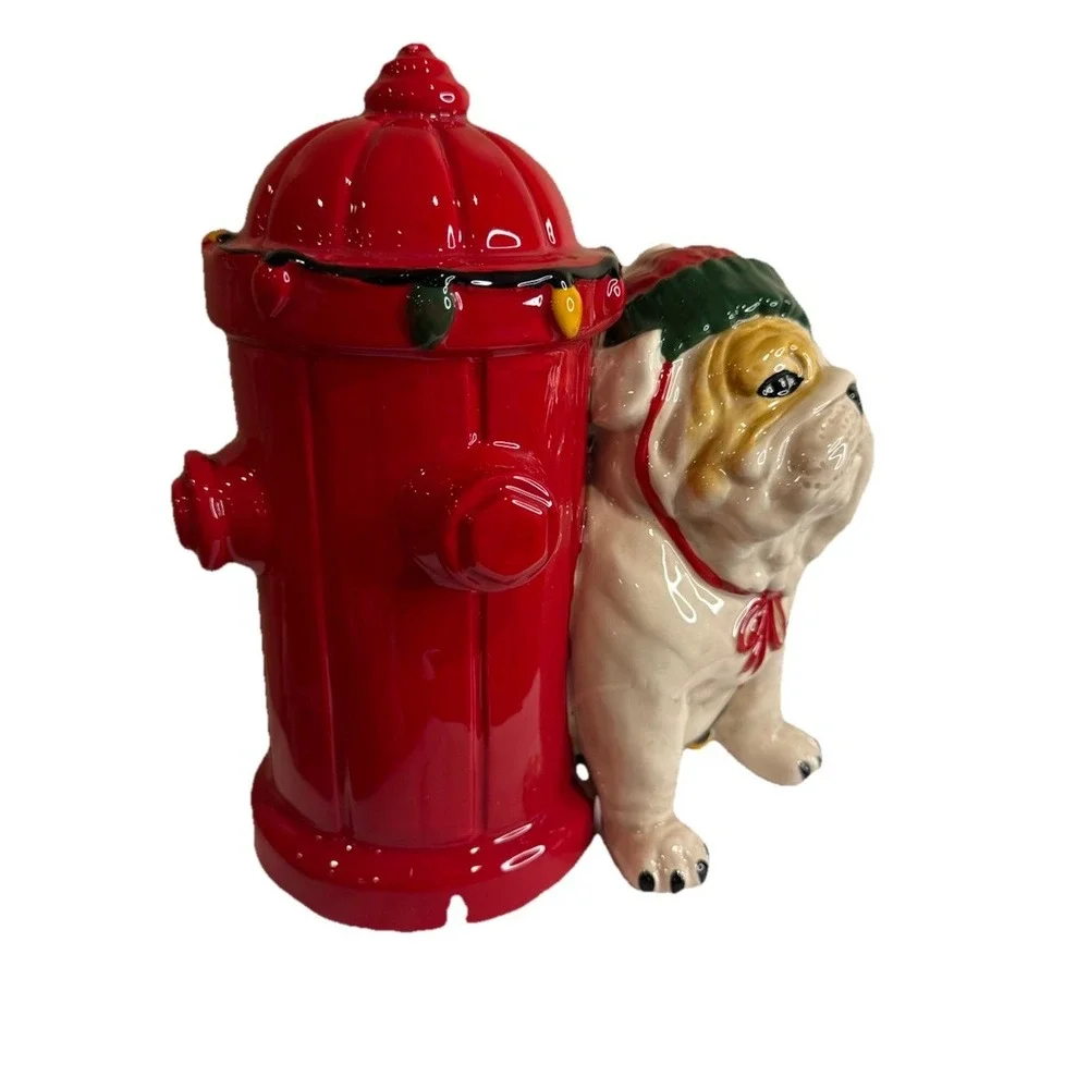 Blue Sky Clayworks Christmas PENNY BULLDOG & Fire Hydrant NEW Auth Retailer